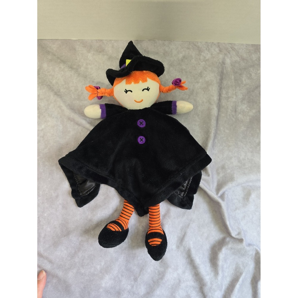 Carters Lovey Rattle Soft Plush Doll Happy Witch Security Blanket Satin